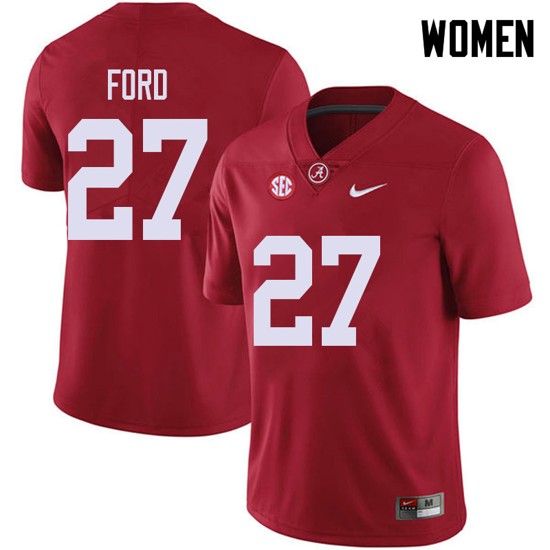 Women #27 Jerome Ford Alabama Crimson Tide College Football Jerseys Sale-Red